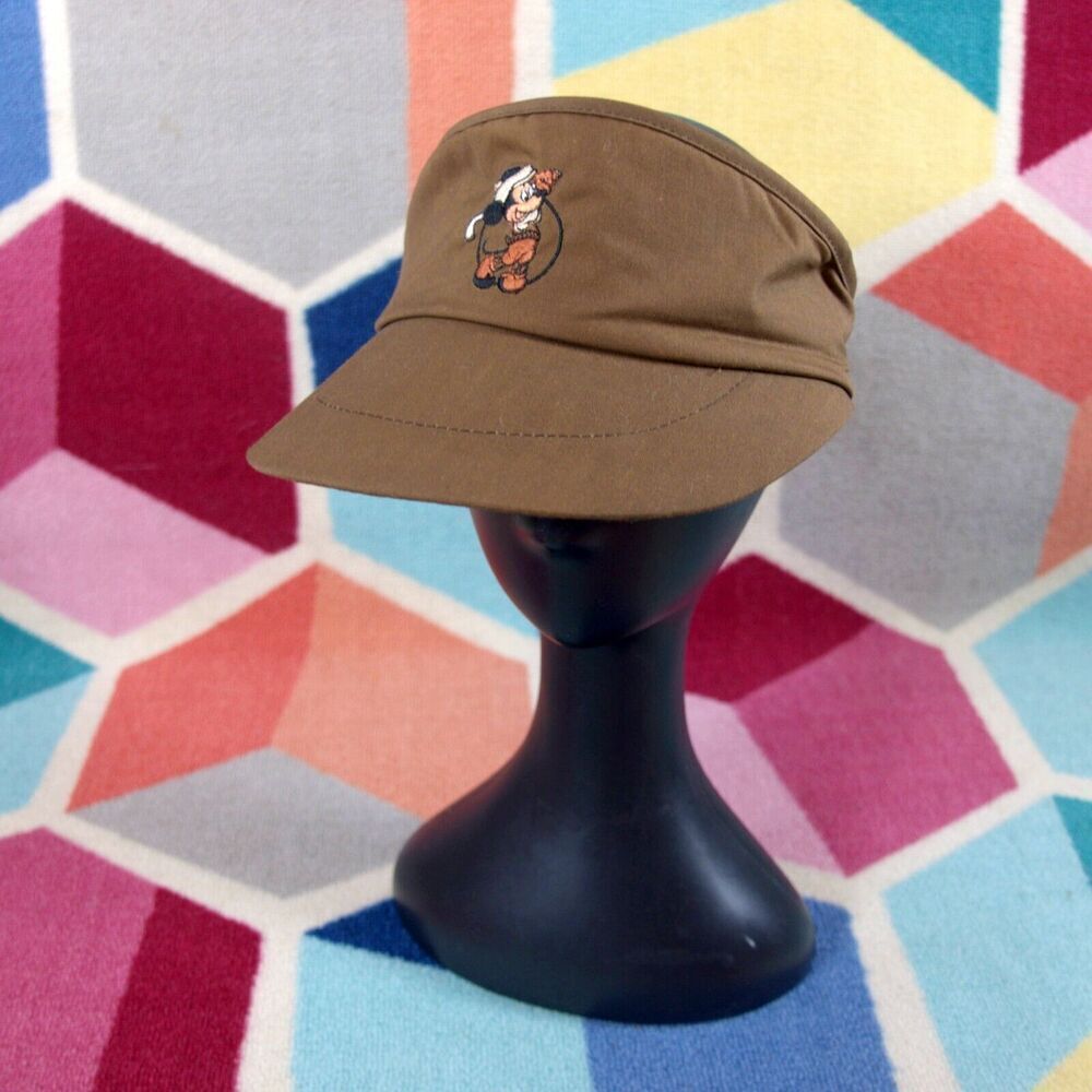 Walt Disney Minnie Mouse Embroidered Visor Brown Adjustable Fit